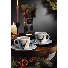 Kütahya Porselen Snowy 4 Parça 2 Kişilik Kahve Takımı