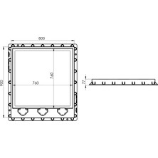 Luxwares 80x90 Menteşeli Rögar Kapağı / Çerçeve + Düz Kapak