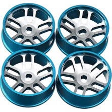 Dynwave Wltoys Için 4 Parçalı Metal Tekerlek Seti K969 K979 K989 1/128 Rc Araba Mavisi (Yurt Dışından)