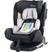 Yoyko Ultimate 360 ° Dönebilir Yatabilir 0-36 Kg Deri Oto Koltuğu ISOFIX/SIP/LATCH Gri
