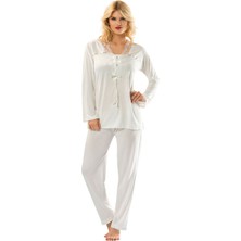 Sistina Ekru Penye Pijama Takımı - 1556 - Beden Xl Nrmsa
