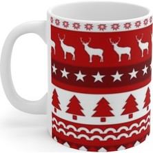 Likya Noel Yılbaşı Ağaçlı Geyik Figürlü Merry Christmas Kupa Mug