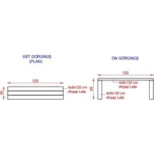 Parksan 70601 - Ahşap Bank 120(L)X30(W)X45(H)