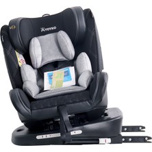 Yoyko Ultimate 360 ° Dönebilir Yatabilir 0-36 Kg Deri Oto Koltuğu ISOFIX/SIP/LATCH Gri