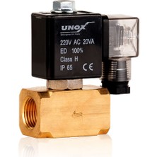 Unox 220 V AC Pirinç Takoz Gövde Normalde Kapalı Solenoid Valf (0-25 BAR)