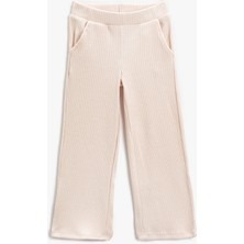 Koton Kız Çocuk Geniş Paça Pantolon Yumuşak Dokulu Cepli Lastikli Modeli Günlük Kullanım İçin