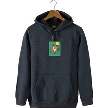 Terapi Men Erkek Antrasit Önü Smiley Baskılı Kapüşonlu Sweatshirt 22K-5200322-4
