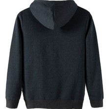 Terapi Men Erkek Antrasit Önü Smiley Baskılı Kapüşonlu Sweatshirt 22K-5200322-4