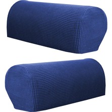 2 Kol Dayama Kapağı Polyester Sandalye Koltuk Kolları Koruyucular Koyu Mavi