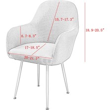 Jacquard Yemek Sandalyesi Slipcovers Yemek Odası Sandalyesi Koruyucu Gri(Yurt Dışından)