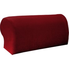 1 Çift Elastik Esnek Kanepe Kol Dayama Kolları Koltuk Slipcovers Koruyucusu Kırmızı