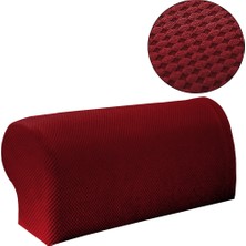 1 Çift Elastik Esnek Kanepe Kol Dayama Kolları Koltuk Slipcovers Koruyucusu Kırmızı