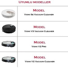 Srfn Ticaret Xiaomi Vacuum Mop Pro Viomi V2, V3 (STYTJ02YM) Uyumlu 4 Adet Yan Fırça (Siyah)