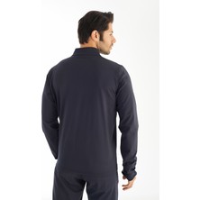 Crozwise Dalgıç Yarım Yaka - Erkek Lacivert Tam Fermuarlı Spor Sweatshirt - 6040-01