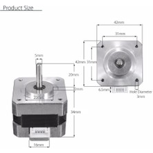 Dolity Metal Nema 17 Bipolar Step Motor 28N.CM Cnc 3D Yazıcı Için 0.4A 12V 1.8 ° (Yurt Dışından)