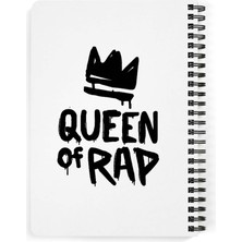 Zeron Tasarım Queen Of Rap Baskılı Spiralli Ahşap Kapaklı Defter 15X20 cm DFT1696