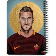 Zeron Tasarım Totti Baskılı Spiralli Ahşap Kapaklı Defter 15X20 cm DFT4489