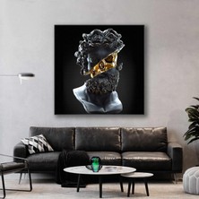 SML Tablo Gold Kafalı Siyah Büst Kanvas Tablo