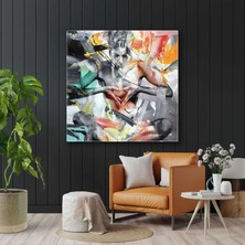 SML Tablo Yoga Yapan Kadın Yogi Meditasyon Çakra Kanvas Tablo