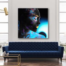 SML Tablo Neon Makyajlı Model Kanvas Tablo