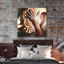 SML Tablo Birbirine Sarılan Çift Elele Kanvas Tablo