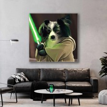 SML Tablo Işın Kılıcı Tutan Şirin Köpek Kanvas Tablo
