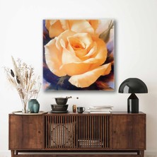 SML Tablo Sarı Güller Dekoratif Büyük Çiçek Kanvas Tablo