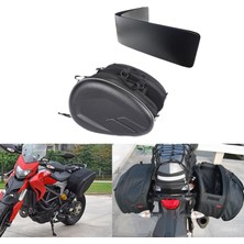 Sharplace Motosiklet Saddlebags Su Geçirmez Bagaj Çantaları Pu Deri (Yurt Dışından)