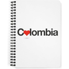 Zeron Tasarım Colombia Baskılı Spiralli Ahşap Kapaklı Defter 15X20 cm DFT2238