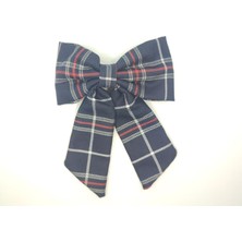 Tedz Collection Mordino Lacivert Ekose Fiyonk Saç Tokası