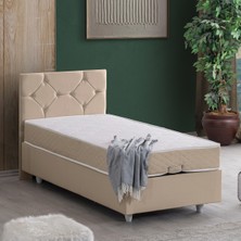 Setay Glamis Tek Kişilik Baza Başlık Letto Yatak Seti - Bej