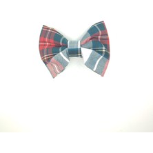 Tedz Collection Mordino Yeşil Beyaz Ekoseli Büyük Papyon Model Saç Tokası
