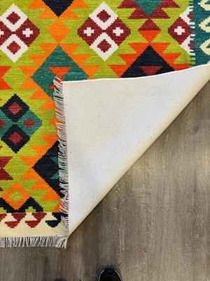 Rugs Modern Cotton 563 Etnik Eskitme Desenli Dokuma Taban Çok Renkli Kilim