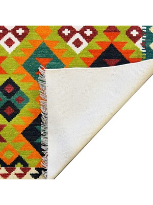 Rugs Modern Cotton 563 Etnik Eskitme Desenli Dokuma Taban Çok Renkli Kilim