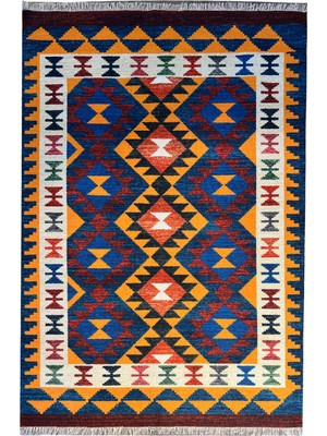 Rugs Modern Cotton 560 Etnik Eskitme Desenli Dokuma Taban Çok Renkli Kilim