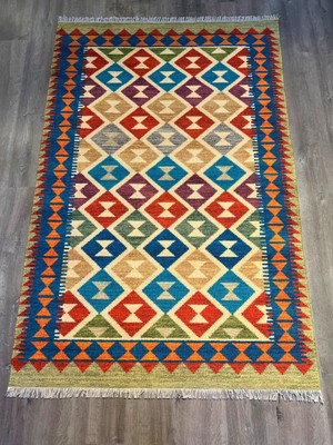 Rugs Modern Cotton 561 Etnik Eskitme Desenli Dokuma Taban Çok Renkli Kilim