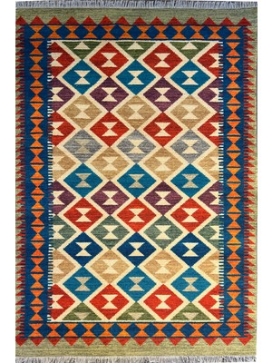 Rugs Modern Cotton 561 Etnik Eskitme Desenli Dokuma Taban Çok Renkli Kilim