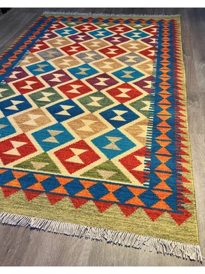 Rugs Modern Cotton 561 Etnik Eskitme Desenli Dokuma Taban Çok Renkli Kilim