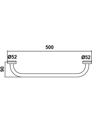 Hafele Düz Tutamak Krom Parlak 500MM