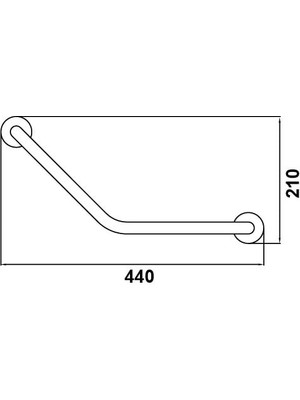 Hafele Açılı Tutamak 440MM Parlak Krom Renk