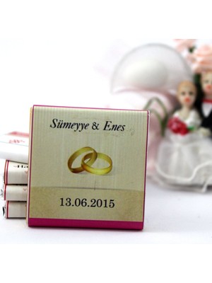 Dark Brown Nikah Çikolatası Kişiselleştirilebilir El Yapımı Madlen Çikolata NKK30 48 Adet