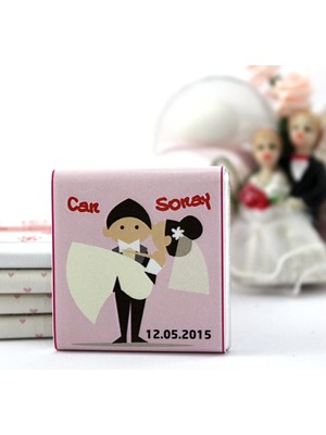 Dark Brown Nikah Çikolatası Kişiselleştirilebilir El Yapımı Madlen Çikolata NKK26 48 Adet