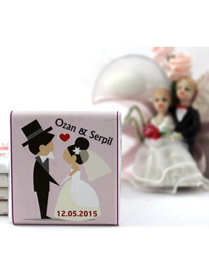 Dark Brown Nikah Çikolatası Kişiselleştirilebilir El Yapımı Madlen Çikolata NKK28 48 Adet