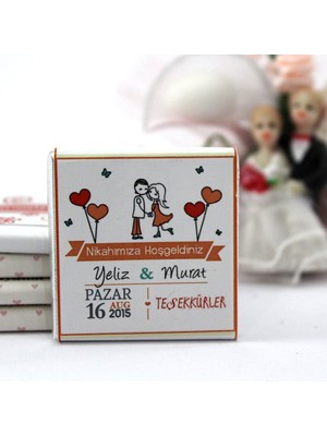 Dark Brown Nikah Çikolatası Kişiselleştirilebilir El Yapımı Madlen Çikolata Nkk4 72 Adet