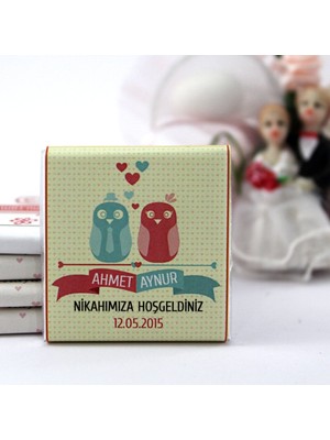 Dark Brown Nikah Çikolatası Kişiselleştirilebilir El Yapımı Madlen Çikolata NKK22 48 Adet
