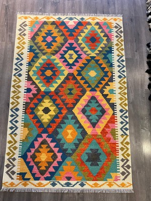 Rugs Modern Cotton 562 Etnik Eskitme Desenli Pastel Tonlarda Dokuma Taban Kilim