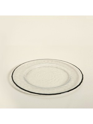 Chakra Ice Tabak Siyah Rim 22 cm Transparan/siyah