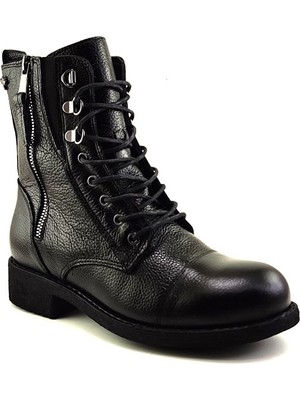 Venüs 2154601 Günlük  Deri Bayan Bot-Siyah