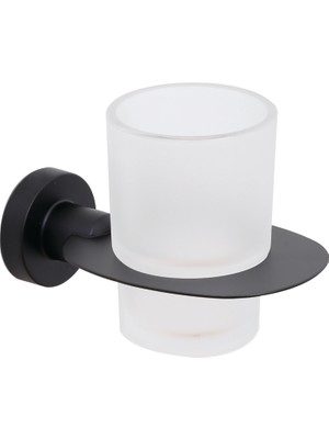 Line Bathroom Master Diş Fırçalık (Buzlu Cam), Mat Siyah
