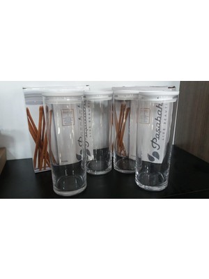 Paşabahçe Vakumlu Cam Kavanoz - Cam Erzak Saklama Kabı 8 Li Beyaz 43756-ADEN